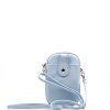 Kožená mini kabelka Terri na telefon světle modrá