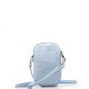 Kožená mini kabelka Terri na telefon světle modrá