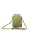 Kožená mini kabelka Terri na telefon zelená