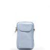 Kožená mini kabelka Poppy na telefon světle modrá