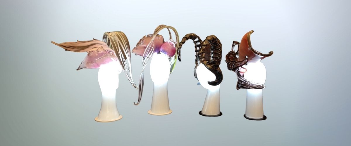 Skleněné klobouky - lampy