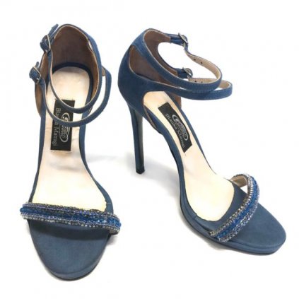 Shoes with embroidery blue