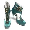 Satin turquoise - high heel shoes