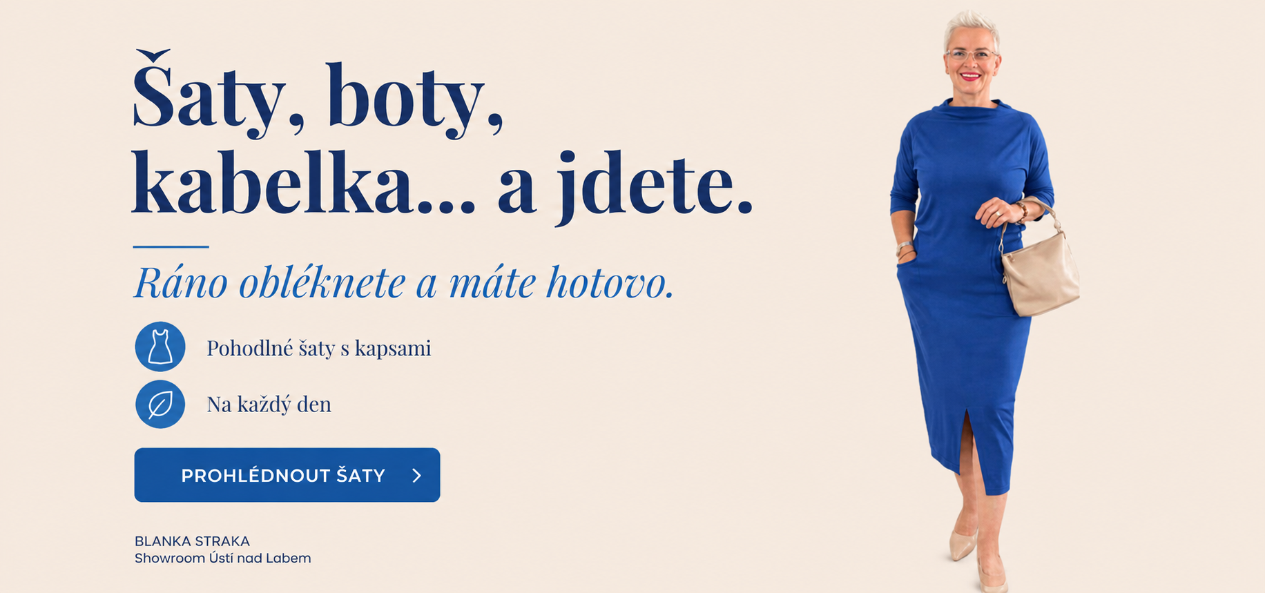 Oblíbené šaty s kapsami – šaty, boty, kabelka a jdete
