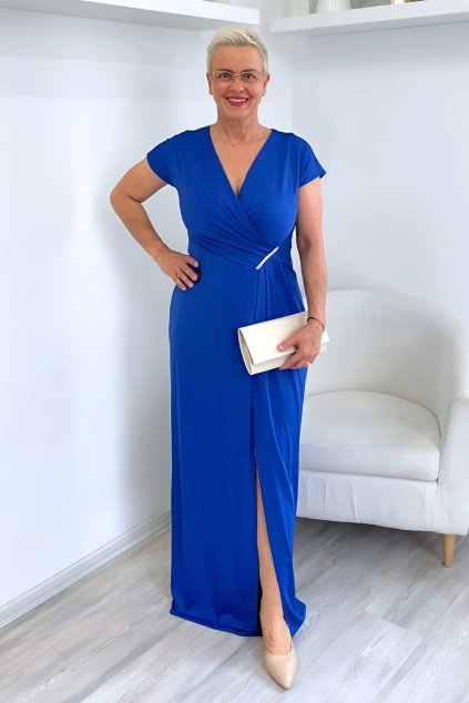 Kobaltově modré společenské maxi šaty Diana BLANKA STRAKA