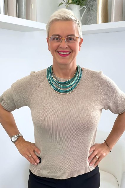 Zeleno béžový provázkový náhrdelník NEOCHIC Bijoux BLANKA STRAKA