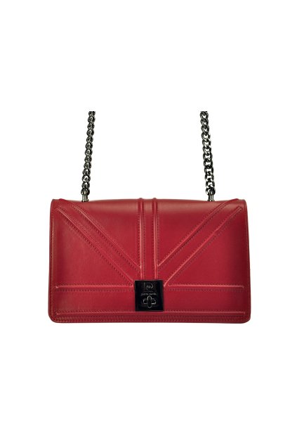 Elegantní mini kabelka s ozdobným prošíváním a kovovým řetízkem