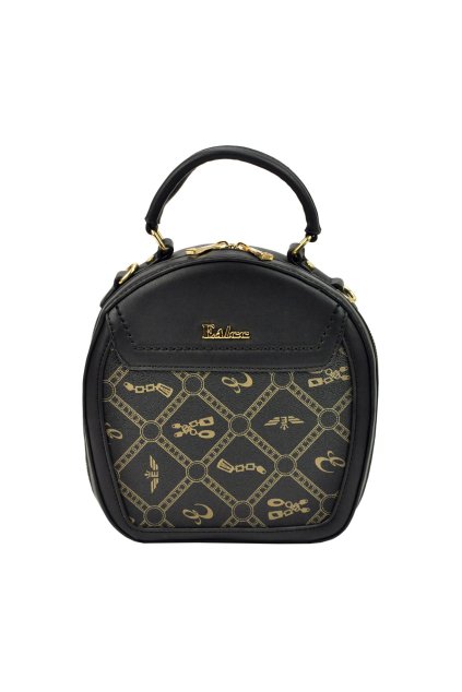 Elegantní mini kabelka kufříkového typu s retro potiskem