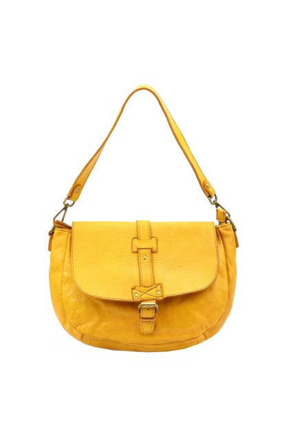 Kožená crossbody kabelka s kovovými detaily