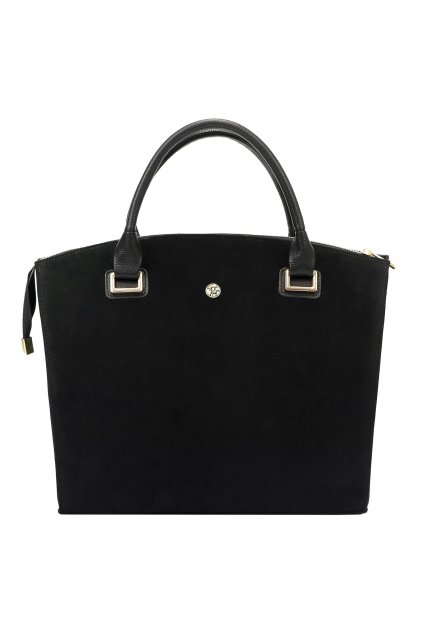 Elegantní shopper kabelka s jemnou semišovou texturou