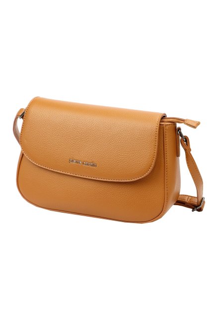 Kompaktní koňakově hnědá crossbody kabelka Pierre Cardin