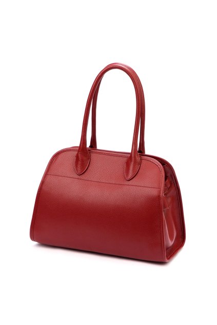 Kožená elegantní kabelka se zaoblenými liniemi