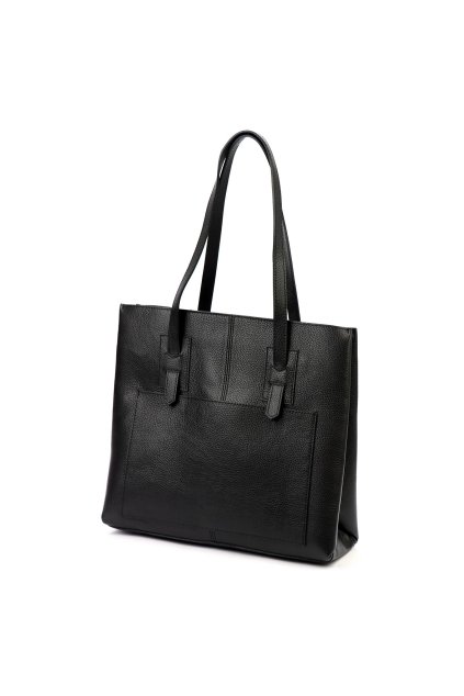 Kožená shopper kabelka s dvojitou komorou