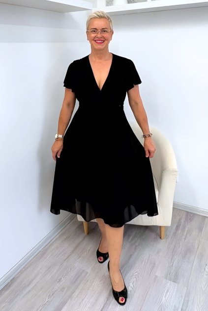 Černé zavinovací šaty Bellezza Johanna BLANKA STRAKA06
