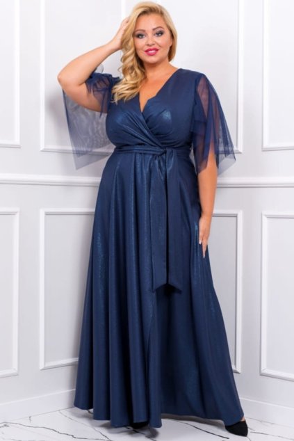 Modré společenské šaty Evita BLANKA STRAKA