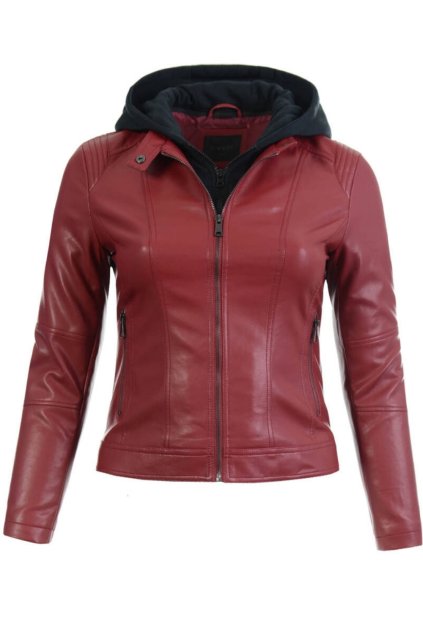 Dámská vínová motorkářská bunda BLANKA STRAKA 03