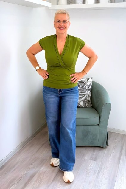 Široké džíny M´Sara světlejší modré BLANKA STRAKA 07