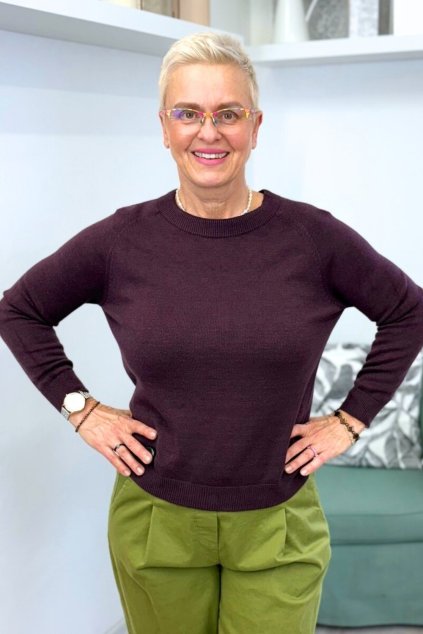 Hladký svetr tmavě fialový BLANKA STRAKA 01