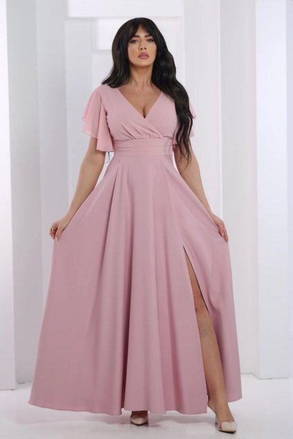Společenské šaty Laura M pudrově růžové BLANKA STRAKA 04