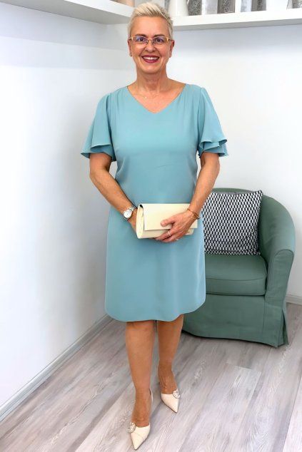 Společenské šaty Bellezza mentolové BLANKA STRAKA 3
