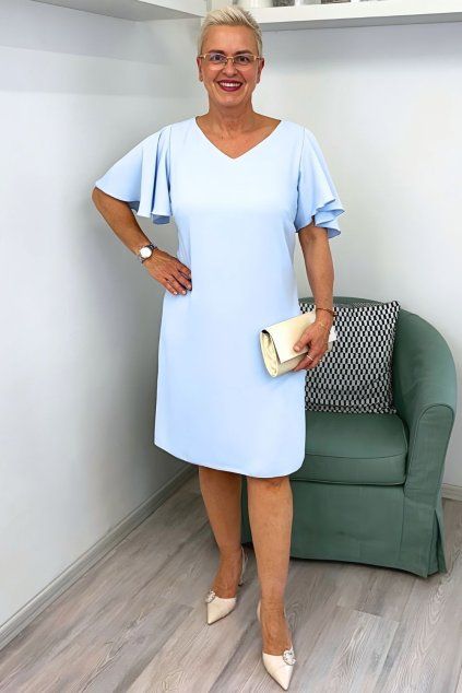 Společenské šaty Bellezza světle modré BLANKA STRAKA A5