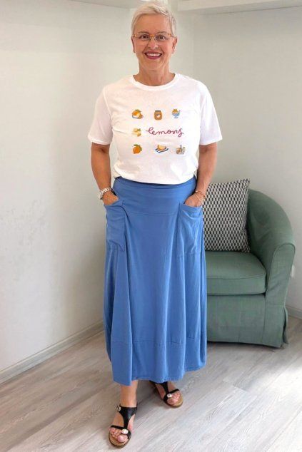 Pohodová sukně modrá BLANKA STRAKA 3