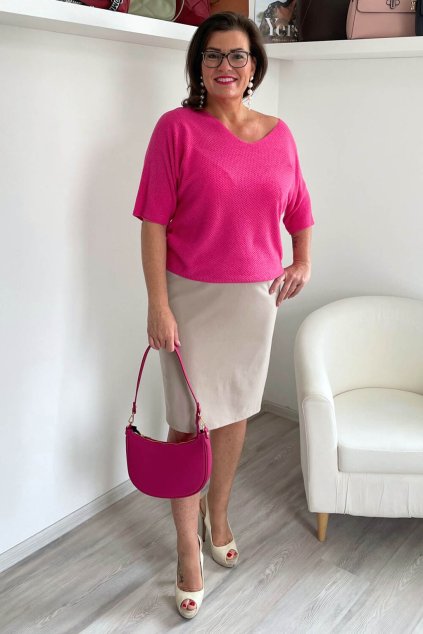 Béžová pouzdrová sukně