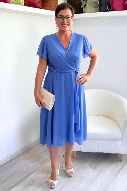 Světle modré zavinovací šaty Bellezza Johanna