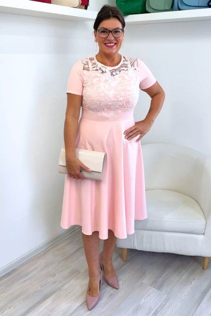 Lososové společenské šaty Simona