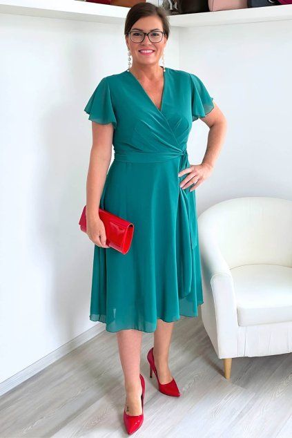 Zelené zavinovací šaty Bellezza Johanna