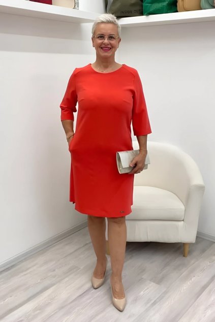 Pouzdrové šaty Roxana cihlově červené