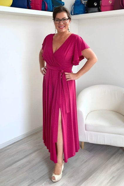 Fuchsiové společenské šaty Alice