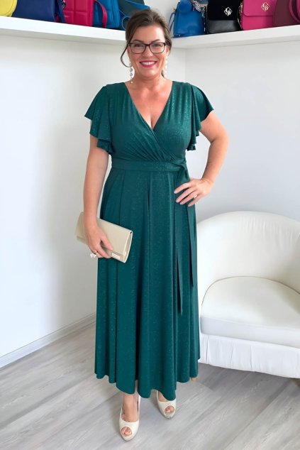 Smaragdově zelené společenské šaty Alice