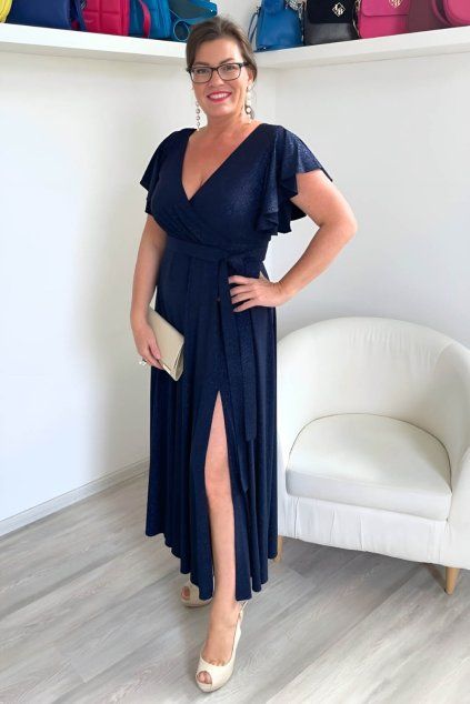 Tmavě modré společenské šaty Alice