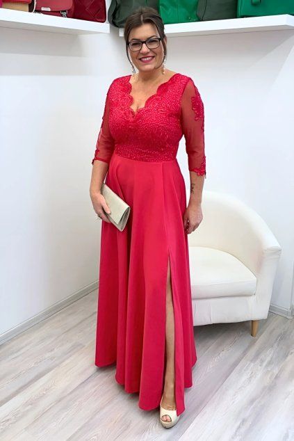 Fuchsiové společenské šaty Carmen
