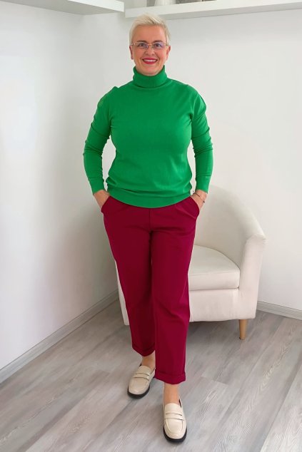 Vínové pohodové kalhoty BLANKA STRAKA