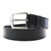 Černý prošívaný kožený pánský opasek (Délka opasku 100 cm)