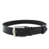 Černý prošívaný kožený pánský opasek (Délka opasku 100 cm)