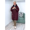 Dámská prošívaná bunda Plus Size s kapucí a sportovními manžetami vínová BLANKA STRAKA 01