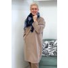 Dámské šaty Plus Size s kapsou a 3 4 rukávy béžové BLANKA STRAKA 02