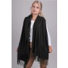 Černý šál s třásněmi BLANKA STRAKA 02
