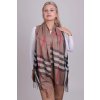 Károvaný hnědy šál BLANKA STRAKA 01