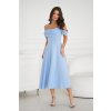Světle modré společenské šaty s volnou sukní BLANKA STRAKA