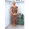 Společenské midi šaty Olimp mocha BLANKA STRAKA 02