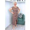 Společenské midi šaty Olimp mocha BLANKA STRAKA 04