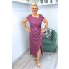 Společenské midi šaty Olimp fialové BLANKA STRAKA 05