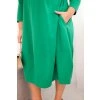 Pohodlné midi šaty Plus Size s kapsami zelené BLANKA STRAKA 02