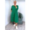Pohodlné midi šaty Plus Size s kapsami zelené BLANKA STRAKA 05