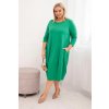 Pohodlné midi šaty Plus Size s kapsami zelené BLANKA STRAKA 01