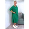 Pohodlné midi šaty Plus Size s kapsami zelené BLANKA STRAKA 06